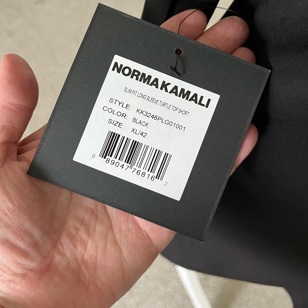 NWT Norma Kamali Black VNeck Longsleeve 1/4 Zip Top Size XL - Picture 4 of 12